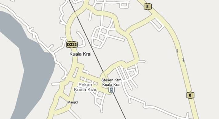 Map of Kuala Krai, Kelantan